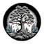 Placeholder: woods pine tree RPG MMO hotkey ability icon black and white