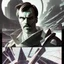 Placeholder: Futuristic, cyberpunk, Friedrich Nietzsche,Comic style