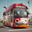 Placeholder: Bus, montevideo, japanese mascot style