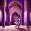 Placeholder: Hyper Realistic Sufi Darwesh dancing in a beautiful Purple wall Mosque