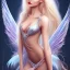 Placeholder: magnifique belle sexy fairy souriante avec de magnifiques ailes et des cheveux longs blonds,yeux bleus