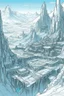 Placeholder: An ancient city trapped in an eternal glacier. The necropolis seems frozen in time. Fine line draw