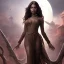 Placeholder: fantasy setting, insanely detailed, dark-skinned woman, indian, black wavy hair, warrior