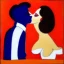 Placeholder: french kiss between lovers