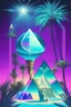Placeholder: vaporwave, tarot card, palm trees, crystal ball, pyramid, galaxy, horus