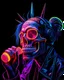 Placeholder: Neo Surrealism Collage Techno Punker Surrealism Art Work, Neons light glowing in the dark,fluorescent neon colors, vibrant sharp colorful,find details,black background