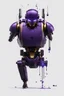 Placeholder: Human Like Cyborg, Royal purple and Gold, Combat Robot, Dangerous, Strong, Destroyed, Inside a Vat of Liquid