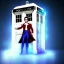 Placeholder: Prince as Doctor who standing next to his tardis, photo realistic, —creative