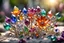 Placeholder: Coloured glass flower garden set with gemstones, glittering metal stems and gemstone leaves sharp focus elegant extremely detailed intricate very attractive beautiful dynamic lighting fantastic view crisp quality exquisite detail gems and jewels S<AI in sunshine Weight:1 Professional photography, bokeh, natural lighting, canon lens, shot on dslr 64 megapixels sharp focus Weight:0.9