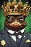 Placeholder: Profile picture of Pepe crypto meme. Pepe is wearing a suit with a crown.