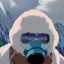 Placeholder: A yeti wearing a respirator