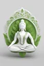 Placeholder: logo design, bunchy, 3d lighting, white and green yoga, highly detailed face, cut off, symmetrical, friendly, minimal, round, simple, cute