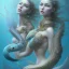 Placeholder: sango fantasy, fantasy magic, intricate, sharp focus, illustration, highly detailed, digital painting, concept art, matte, artgerm and paul lewin and kehinde wiley, masterpiece sexy lips Asian lady fish body mermaid turquoise space lady beach sea under water