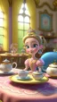 Placeholder: Princess Penelope's desire to host a magical tea party, cartoon,3D