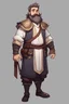 Placeholder: Generate art for a DnD character, he is a Bard and is a dad, a lot of hair, he has hairy goat legs and hornes, he little beer belly, a mustache, very friendly human face, is the dad of the group, is avergae height, he has goat legs!!!