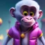 Placeholder: pixar style anamorphic cute monkey baby, smiling, gangsta gold neckless, full body, magenta puffer jacket, manila city backdrop, dramatic lighting, hyper-realistic, unreal engine 5, 16k. full detailed,