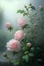 Placeholder: 74. Watercolor, a bush of delicate pink roses, an ultra-detailed plant, morning, rain, beautiful landscape, fog, many details, delicate sensuality, realistic, high quality, 3d, work of art, hyperdetalization, filigree, hazy haze background, hyperrealism, professional, transparent, delicate pastel tones, back lighting, contrast, fantastic, unreal, translucent, glowing, clear lines, epic fabulous, fabulous landscape, hyperrealism