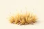 Placeholder: Isolated concept art of low poly stylized alien dry grass on a plain neutral background. Simple low-poly design with minimal details, suitable for 3D modeling. The grass should look slightly alien — with unusual blade shapes, subtle color variations, and dry, brittle texture. Colors range from dusty yellow, ochre, muted green, and pale orange, blending naturally with desert or rocky terrain. No background, no shadows, clear separation of each grass clump, consistent lighting.