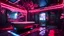 Placeholder: Cyberpunk bathroom. Detailed. Rendered in Unity. Japanese elements. Black and red lighting. Holograms. add a sakura tree into the room. Add a big tub in the middle of it.