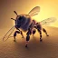 Placeholder: depth of field, cyborg bee, macro lens, hyperphoorealstic, ultra detail, elegant