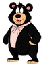Placeholder: Pig in a black bear costume, as it would appear on Looney Tunes