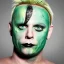 Placeholder: Keith Flint symmetric portrait green hair black metal facepaint