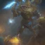 Placeholder: lightning, angry warrior in Blue and yellow battle armor with electric bolts of lightning, a highly detailed illustration, background of Inka jungle, realistic render, 8 k, micro detail, intricate, elegant, centered, digital painting, Artstation, smooth, sharp focus, illustration, artgerm, tomasz alen kopera, peter mohrbacher, donato giancola, joseph christian leyendecker, wlop, boris vallejo