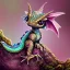 Placeholder: cute, adorable baby dragon made of crystals and gems, glittery scales, iridescent wings, sitting on forest floor, muted rainbow colors, intricate, fine detail, 8k, sharp, crisp, high-quality, 4k , octane render, detailed matte, brian froud, howard lyon, anne stokes, lisa parker, selina french, greg rutowski