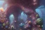 Placeholder: of a colorful deep sea cave with strange cute friendly happy creatures with huge eyes, mouth, long tongue and round teeth appearing from sandy coral, in the style of gehry and gaudi, macro lens, shallow depth of field, ultra detailed, digital painting, trending artstation, concept art, illustration, cinematic lighting, photorealism, epic, octane render