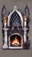 Placeholder: watercolor drawing Gothic fireplace with fire, black lace, pearls, black roses, on a white background, Trending on Artstation ::{creative commons}:: Illustration :: Color Grading:: Filmic, Nikon D750, Brenizer Method, Perspective, Depth of Field, F/2.8, Lens Flare, Tonal Colors, 8K, Full-HD, ProPhoto RGB, Perfectionism, Rim Lighting, Natural Lighting, Soft Lig