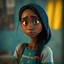 Placeholder: Create 3d pixar look picture of the following: Nobantu is a 19-year-old girl, sick, skinny, sad