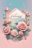 Placeholder: the logo of the dating square, pastel landscape with roses, fabulous style, romantic,