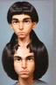 Placeholder: Appearance: Ari has a mixed-race skin tone with a light brown complexion. He has dark hair in a page boy haircut that sticks out from behind his ears, and his hair length could be somewhere in-between long and short. His face is thin with high cheekbones and gray eyes that are often full of emotion. He stands at around 5 feet 7 inches tall, with a lean build that suggests he doesn't engage in a lot of physical activity. He is of average attractiveness with a boyish face.