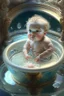 Placeholder: A cherubic infant preciously perched within the confines of a gleaming pristine basin of liquid delightfully immersed in a rambunctious game of water tinkering