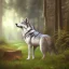 Placeholder: Wolf leaving the woods, hyperelistic, house