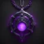 Placeholder: cyberpunk amulet, black background, purple lighting, icon