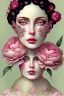 Placeholder: A woman's face with peonies, digital art by artist "Catrin Welz-Stein"