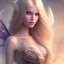 Placeholder: magnifique belle sexy fairy souriante avec de magnifiques ailes et des cheveux longs blonds,yeux bleus