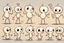 Placeholder: make a bunch of simple hand-drawn cute cartoon characters with bodies arms, and legs I could draw and make them all different