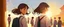 Placeholder: School student, school uniform, Omani, smiling slightly, from behind, school, students, morning, sun,cartoon,The girl looks forward