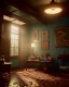 Placeholder: Room scene with alligator pet, Wes Anderson styler, concept art, smooth, unreal engine 5, god lights, ray tracing, RTX, lumen lighting, ultra detail, volumetric lighting, 3d.