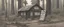 Placeholder: log cabin, post-apocalyptic, comic book, forest, cinematic, from far away,
