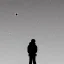 Placeholder: A minimal galaxy scene of with floating astronaut, feeling lonely, black tone.