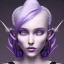 Placeholder: Non-binary, Purple, witch of darkness, pale skin, pixiecut hair with braids