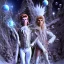 Placeholder: David bowie,Ziggy Stardust, white snow owl feathery fancy clothes, Jim Henson's The Labyrinth, Jareth the goblin king, crystal balls in hand, wearing spandex grey leggings, crotch bulge, labyrinth illusion, floating broken stairs background, hyper realistic hands, hyper realistic feet, anatomically correct, 8k hyper realistic, 80s ball room