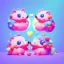 Placeholder: isometric clean art of two super cute baby kawaii style hedgehogs in love, soft lighting, soft pastel gradients, high definition, 3d icon clay render, blender 3d