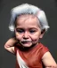 Placeholder: Pedro almodovar toddler, full body, white hair, dramatic lighting, hyper realistic