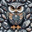 Placeholder: close-up, intricate details, attention to detail, fabric art, abstract, seamless patterns, repeating patterns design, flat illustration, highly detailed clean vector image of an owl made out of slate stones, photorealistic masterpiece, professional photography, isometric, bright vector detailed illustration a print, professional dynamic 2d vector art, digital painting, isometric style, 8K resolution, photorealistic rendering, awe inspiring, centered, looking into the camera,