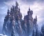 Placeholder: Castle of the Giants on the side of a snowy singular Mountain