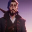 Placeholder: Portrait of a 30 year old warlock like Jake Gyllenhaal,Gandalf, Jack Sparrow, Sherlock Holmes and Mary Poppins